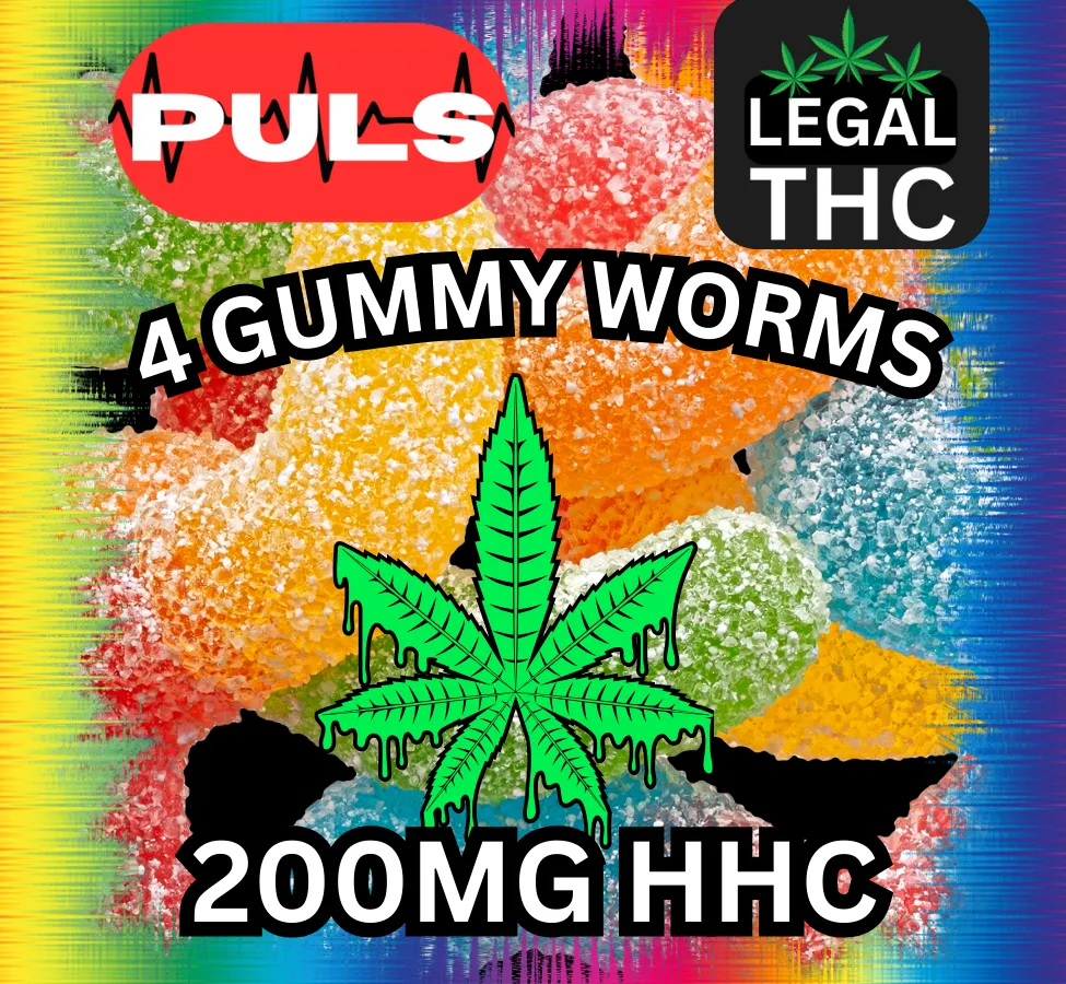 HHC-infused gummies - 50mg per gummy, 200mg per 4 count.